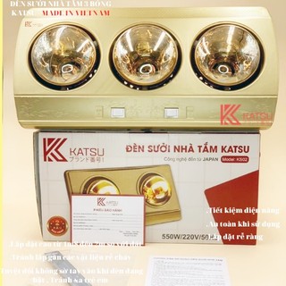 Đèn Sưởi Nhà Tắm KATSU Đui Sứ ,  Chống Lóa Chính Hãng - Bảo hành 2 năm , ấm áp , an toàn , rễ lắp đặt