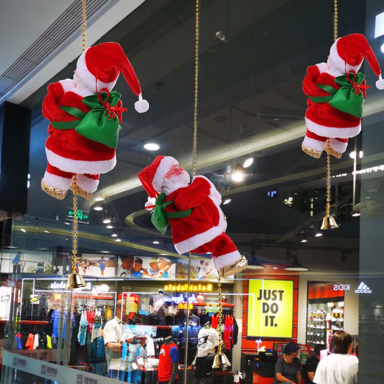 Đồ Chơi Ông Già Noel Leo Dây, Nhảy Dù, Chui Ống Khói, Đánh Đàn Có Đèn Có Nhạc  - Quà Tặng Cho Bé Mùa Giáng Sinh An Lành