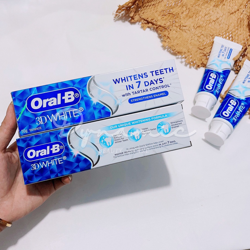 Kem đánh trắng răng Oral B 3D white whitens teeth in 7 days 110g