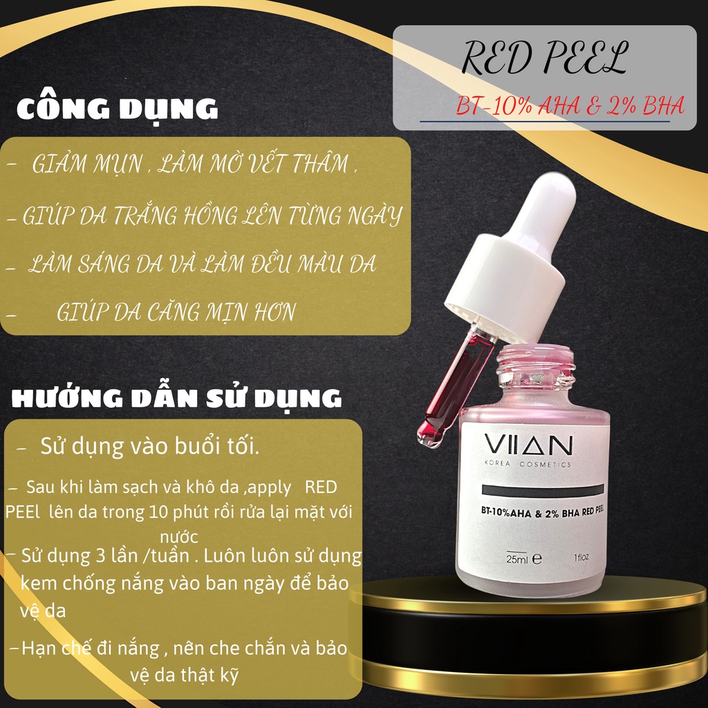 Serum Red Peel Da Viian BT-10%AHA & BHA 2% | BigBuy360 - bigbuy360.vn