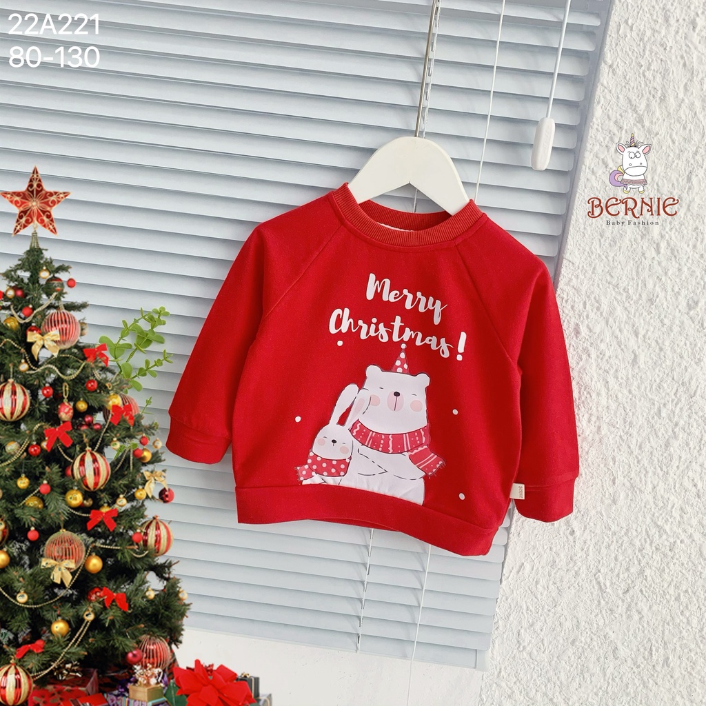 Áo Nỉ Noel cho bé, Áo noel bé trai bé gái chất nỉ cực ấm cho bé từ 9-22kg DOLY KIDS