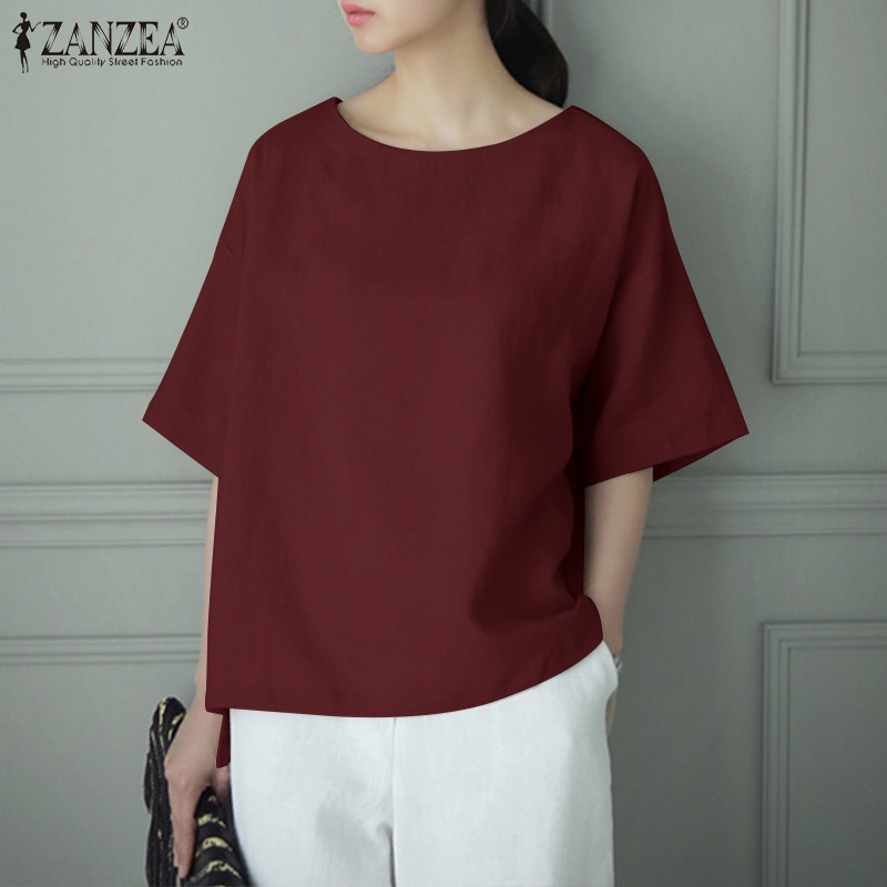 Áo nữ Zanzea tay lỡ cổ tròn forrm rộng thời trang cao cấp cho nữ