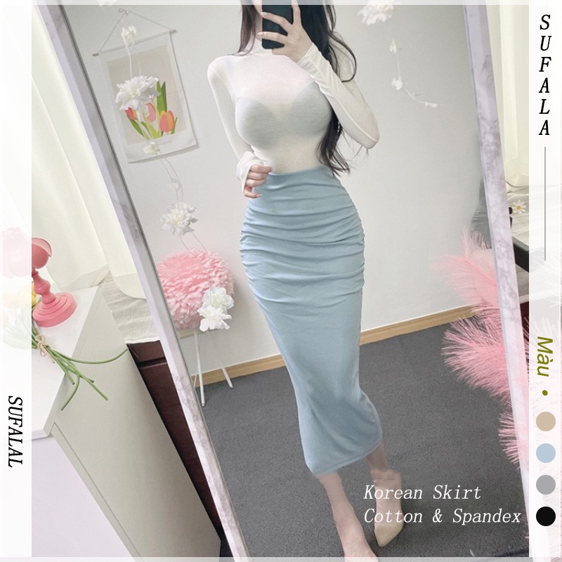 Mùa Thu Phiên Bản Hàn Quốc Gợi Cảm Nữ Nếp Gấp Váy Bó Sát Thân Váy đuôi Cá