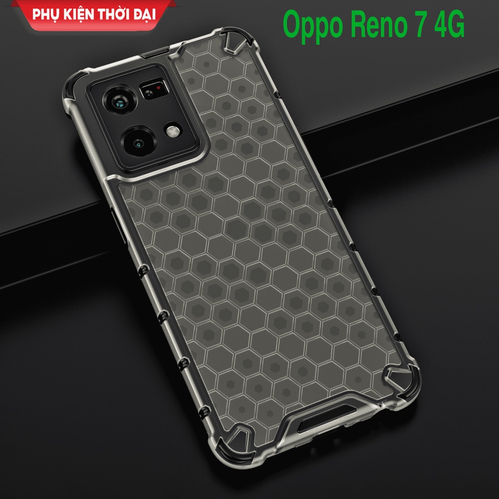Ốp lưng Oppo Reno 7 4G tổ Ong vân lục lăng thời trang cao cấp chống sốc