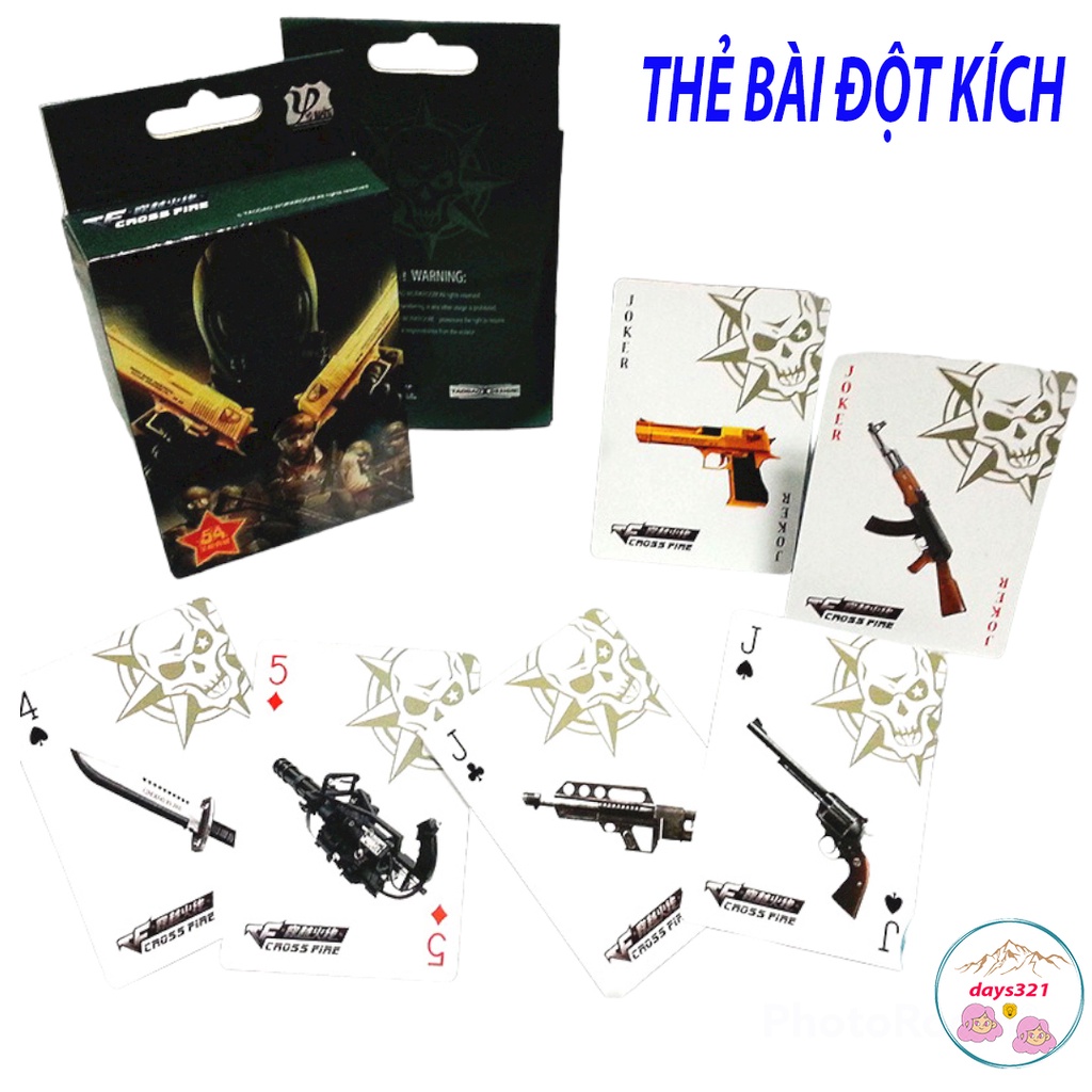 Thẻ bài Game Đột Kích CF crossfire huyền thoại tuổi thơ 9x 10x 54 lá in hình khác nhau