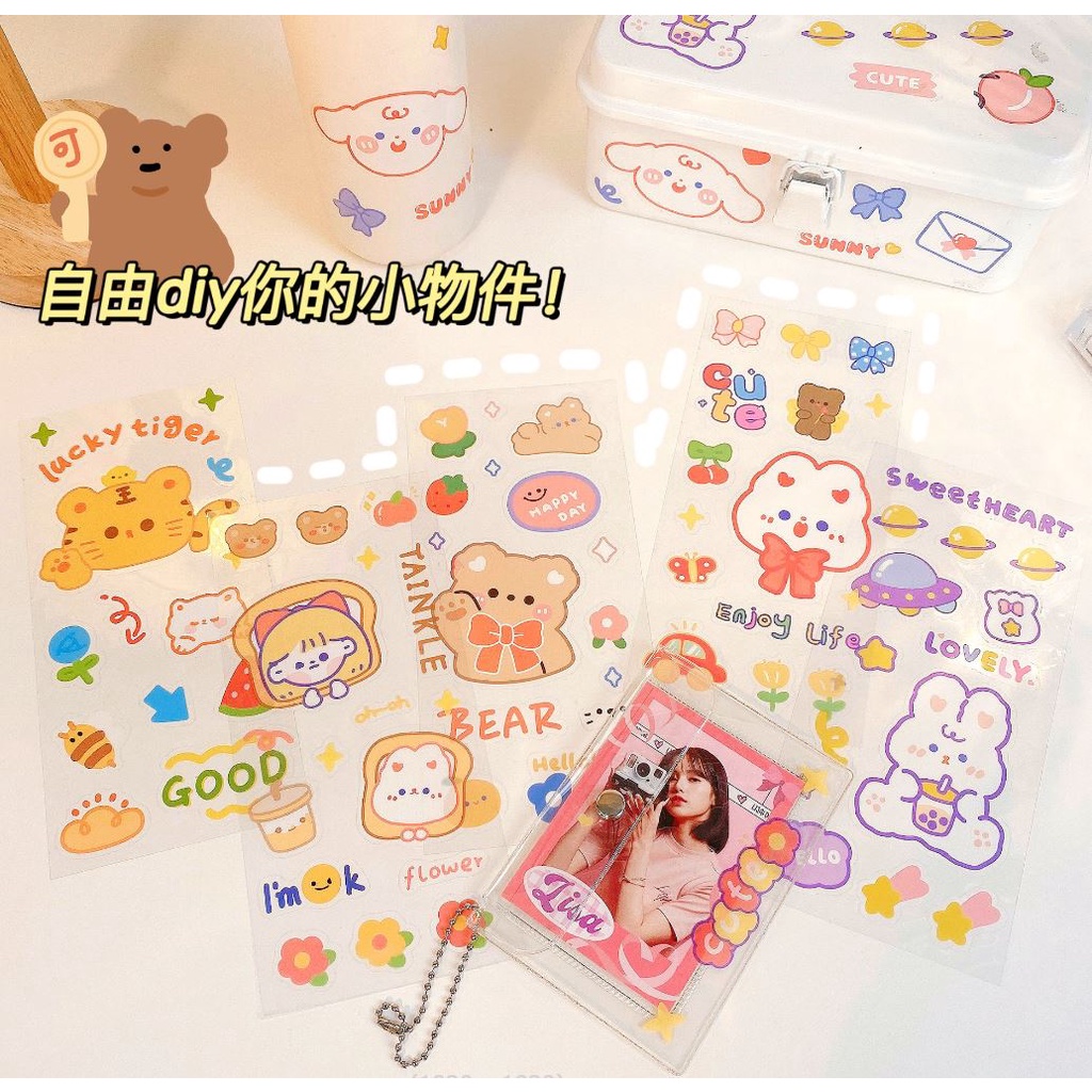 Hình dán sticker, nhãn dán in hình sticker trang trí bình nước, sổ tay, phụ kiện- 1 tấm