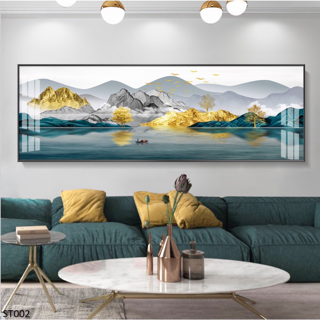 Tranh Sơn Thủy Hữu Tình, Khổ Ngang Tráng Gương   Treo Tường/Trang Trí Phòng Khách/  Làm Quà Tặng - Simplehouse