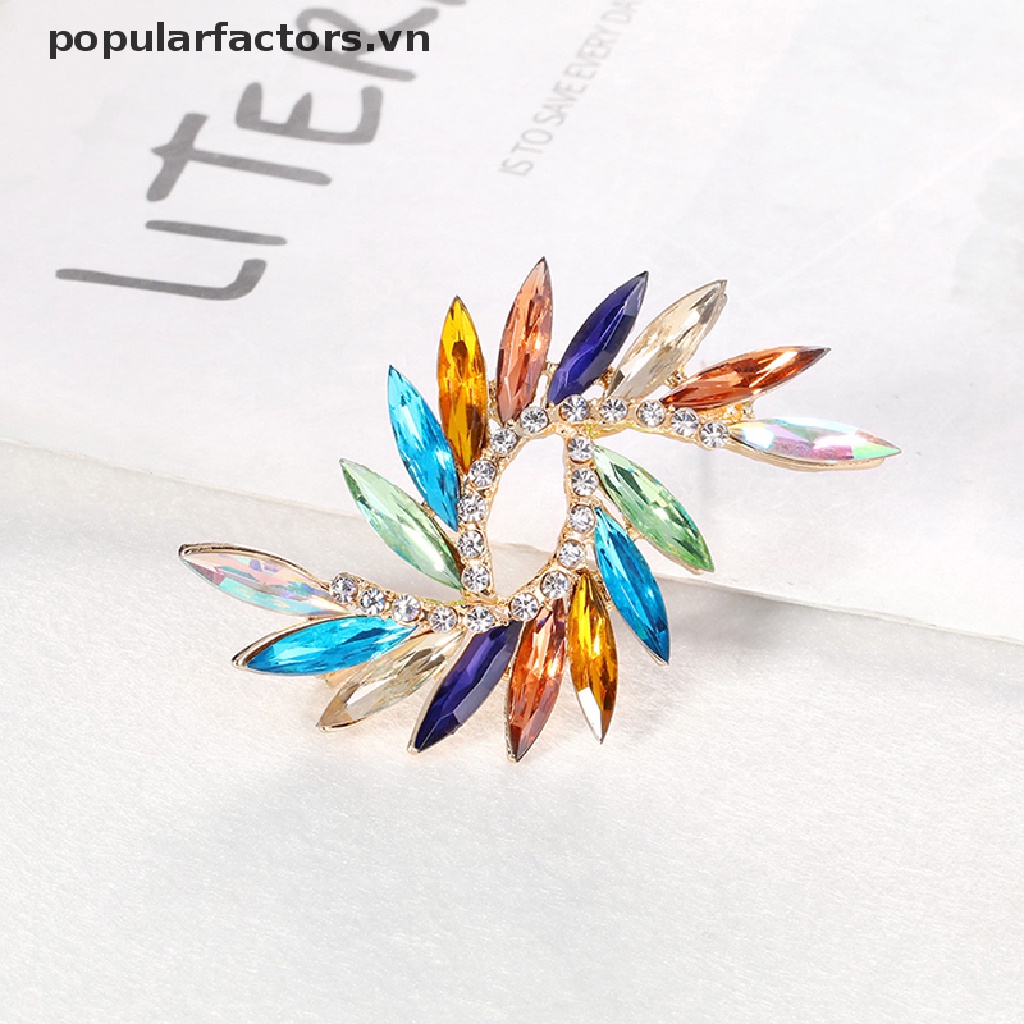 Ghim Cài Áo Đính Đá Pha Lê Nhiều Màu Thời Trang Cho Nữ