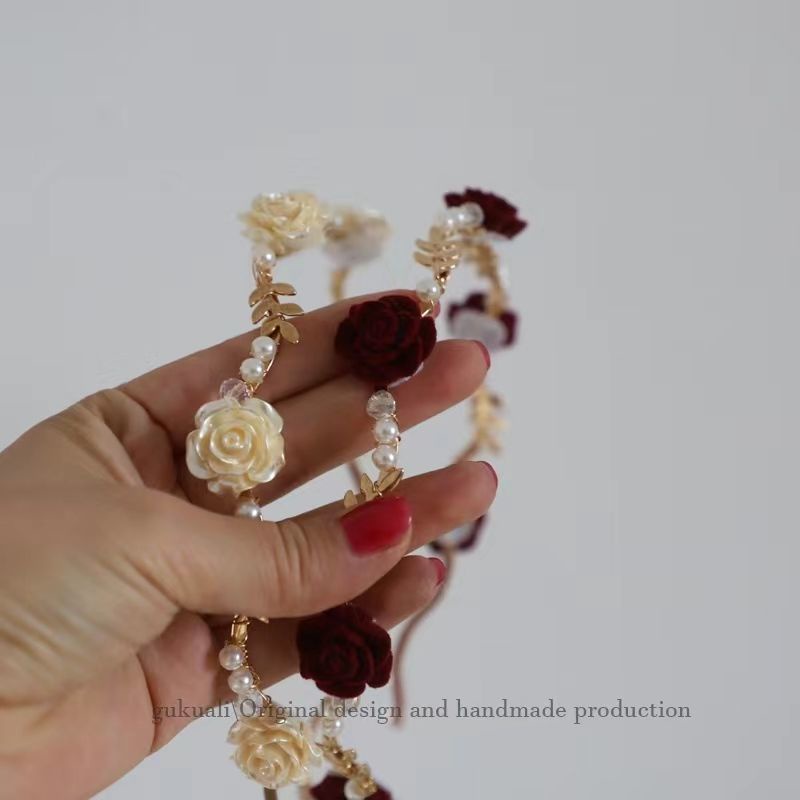 Kẹp Tóc Hình Hoa Hồng Đính Ngọc Trai Giả Kiểu Pháp Thời Trang 2022