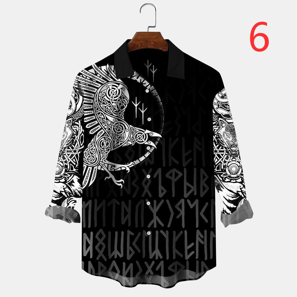 Áo Sơ Mi Tay Dài In Họa Tiết 3D Thời Trang Cho Nam