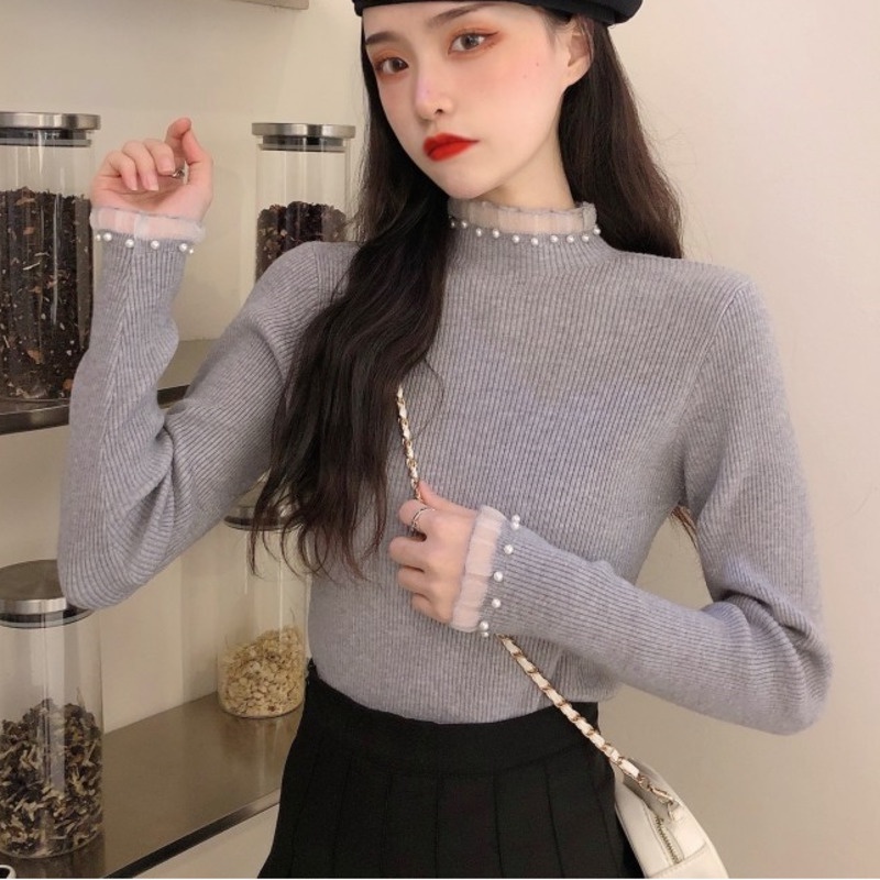 Áo Len Nữ Dài Tay Cổ Tròn Thời Trang Hàn