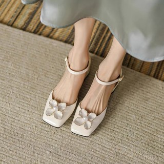 Giày Búp Bê Đế Cao 3 Phân Đính Hoa