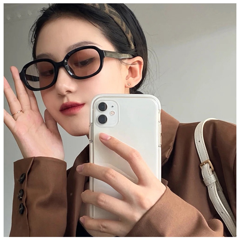 Kính Mát Gọng Oval Chống Tia Uv400 Phong Cách Phương Tây Thời Trang Cho Nam Nữ