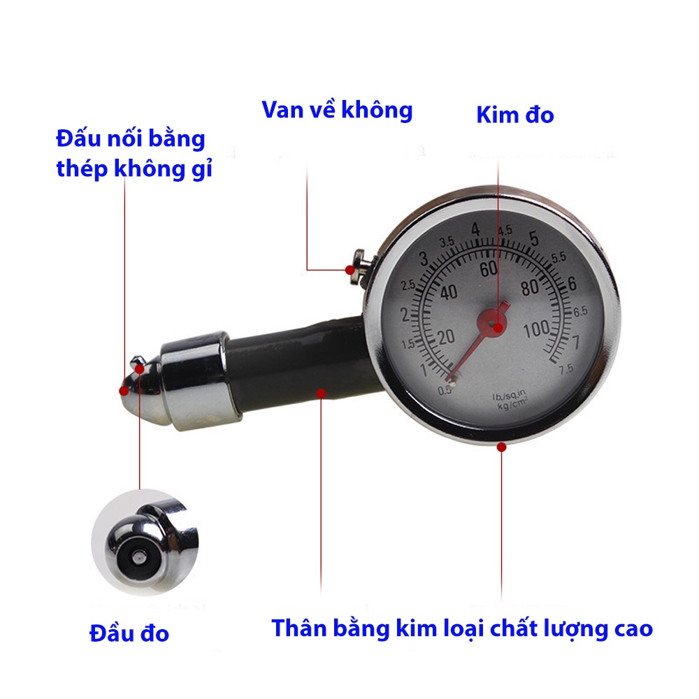 Đo áp suất lốp ô tô, xe máy, đo áp suất lốp ô tô xe máy bằng cơ, có lư