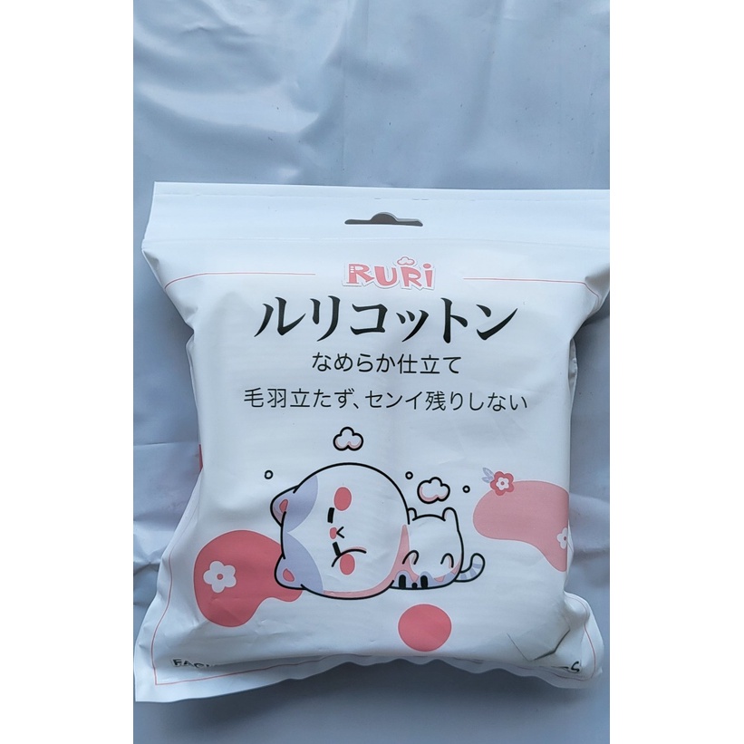 Bông Tẩy Trang RURI Nhật Bản Cotton 100 miếng, mềm mịn,không xù bông, không xơ bông, mang lại cảm giác êm dịu cho da