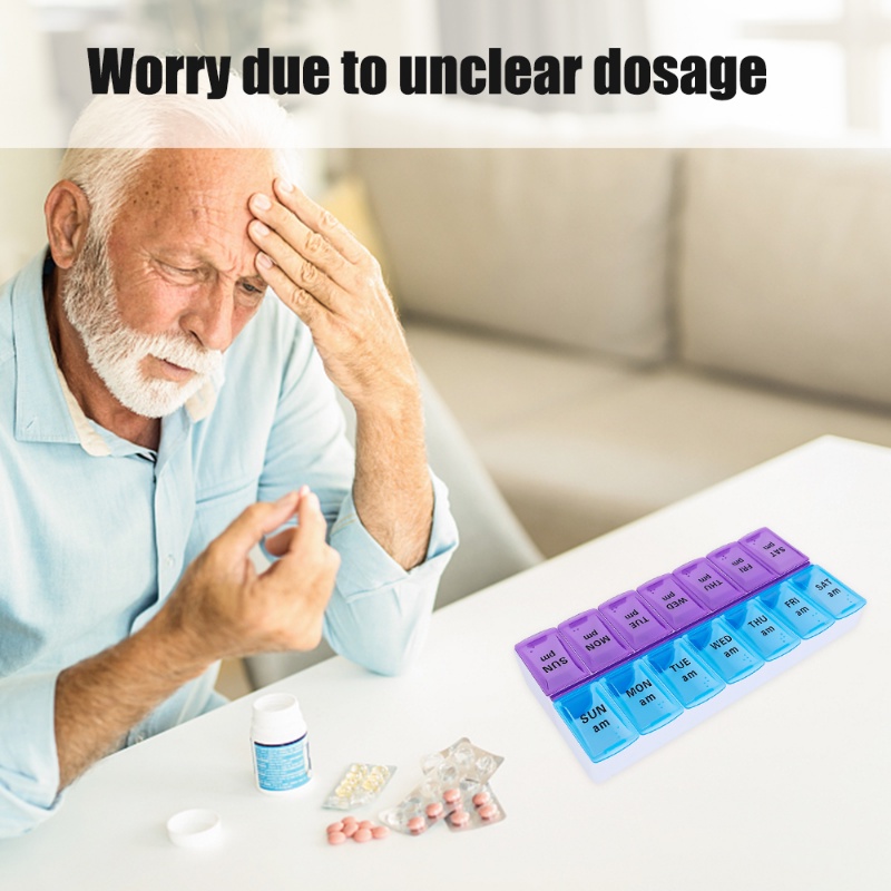 Hộp Đựng Thuốc 14 / 7 Ngày Bằng Nhựa Có Nắp Đậy Tiện Dụng