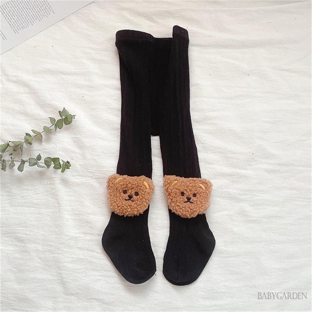 Quần Tất Lưng Thun In Họa Tiết Gấu Hoạt Hình Dễ Thương Cho Bé Gái 0-4 Tuổi