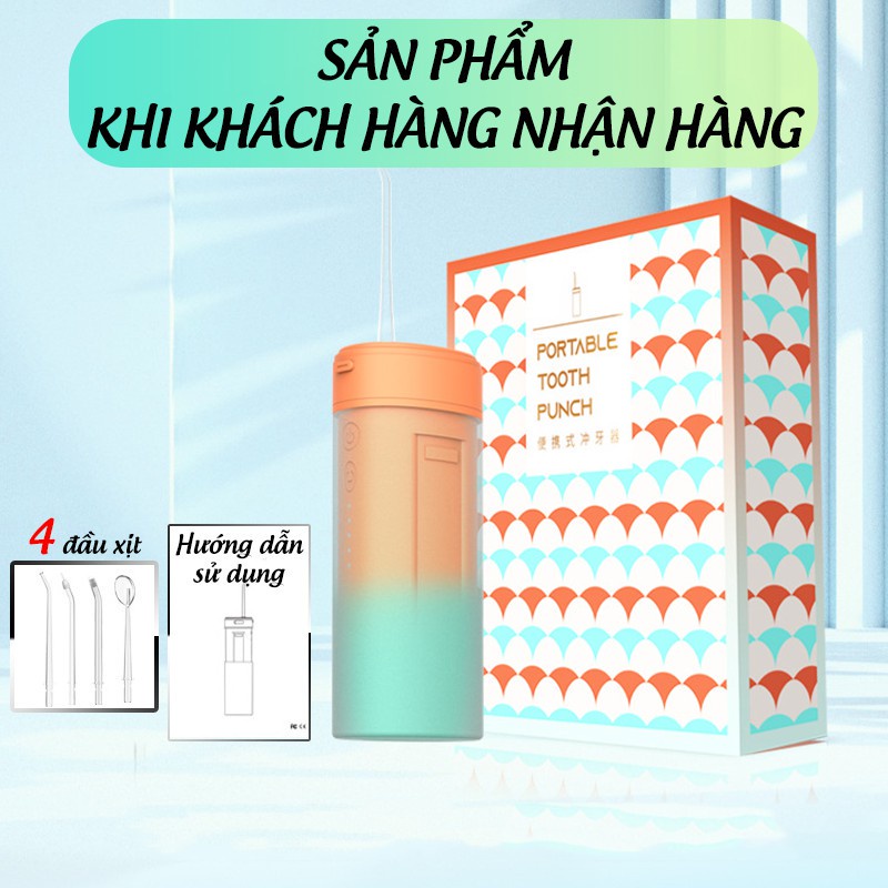 Máy tăm nước cầm tay TẶNG 4 ĐẦU Máy tăm nước nha khoa Siêu Sạch, Chăm Sóc Răng Miệng Sạch Sẽ Bảo Hành 6 Tháng QStore