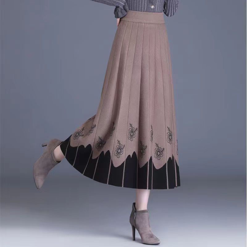 Chân Váy Len Dáng Xòe Dài Vừa Phải Thời Trang Thu Đông 2022 Mới