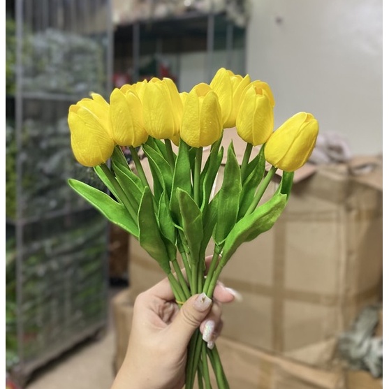 Hoa tuylip , hoa lụa decor