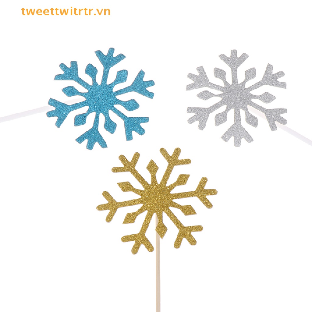 Set 20 Que Cắm Trang Trí Bánh Kem Hình Bông Tuyết - E3 Audio Miền Nam