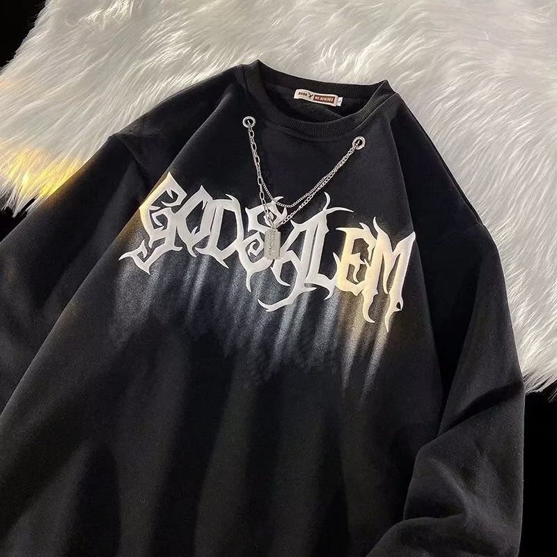 Áo sweater Hiphop Đường Phố Cao In Hoa Đào Có Vòng cổ Phiên Bản Hàn Quốc Thời Trang Mùa Thu Cho Nam 8xl Tăng Kích Thước