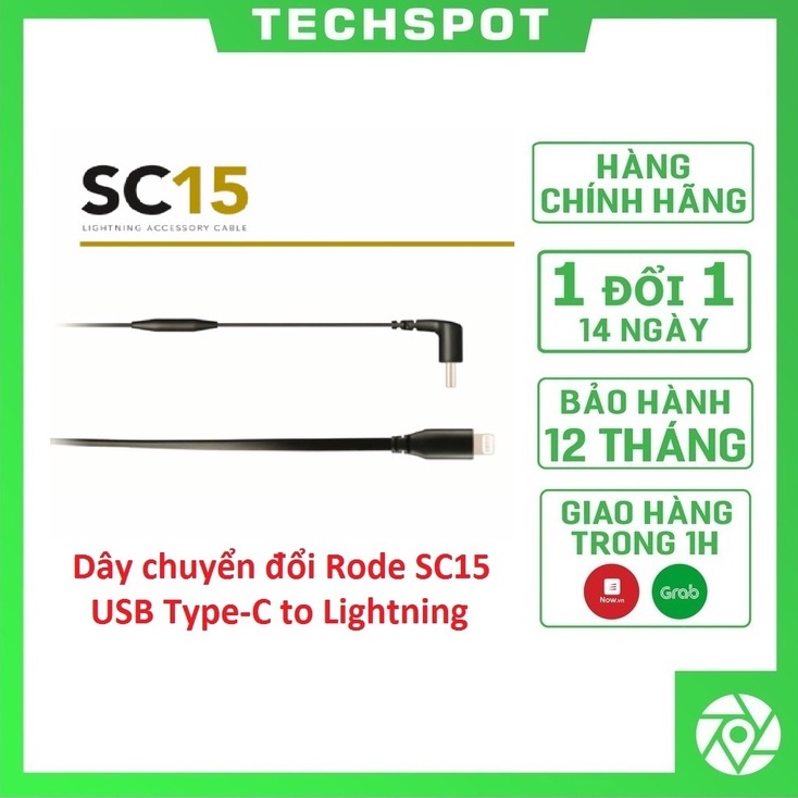 Dây Chuyển Đổi Rode SC15 USB Type-C to Lightning | Bảo hành 12 tháng | Hàng Chính Hãng