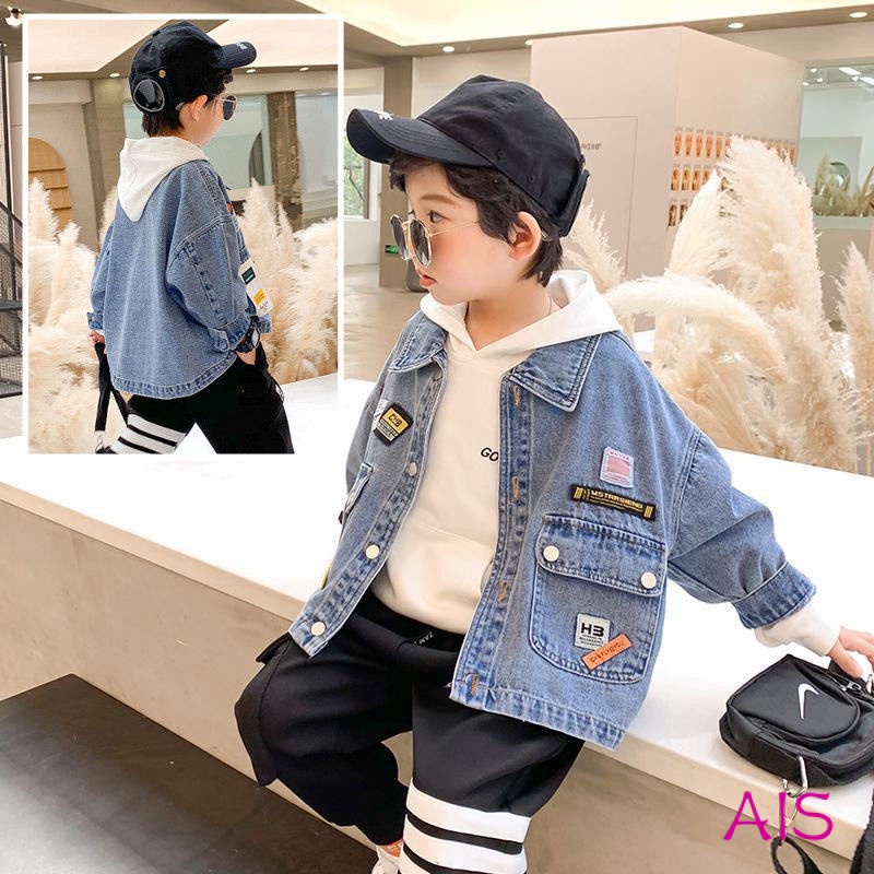 Áo Khoác Jean In Họa Tiết Hoạt Hình Cho Bé Trai