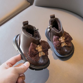 Giày Bốt Cotton Đế Mềm Cho Bé Gái