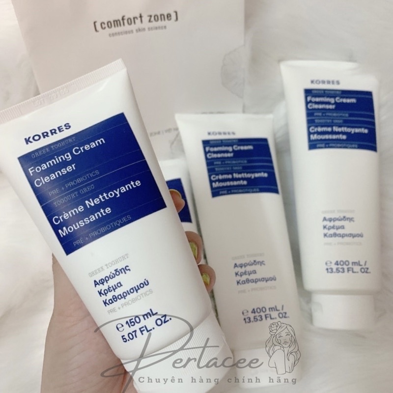 Sữa rửa mặt dịu nhẹ, lành tính Korres Greek Yoghurt Foaming Cream Cleanser