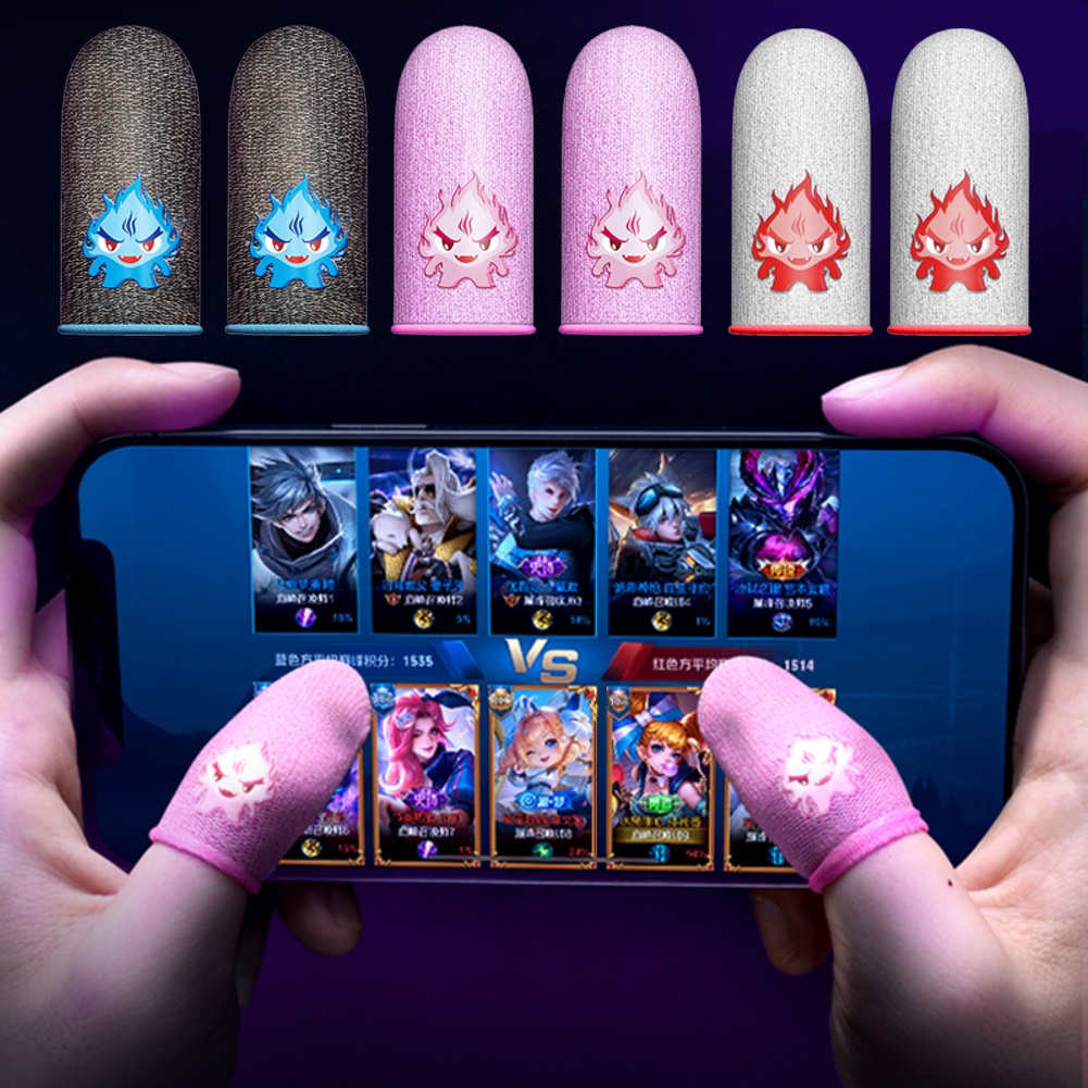 Bao tay chơi game Trò Chơi Ngón Tay Kính Bạc Sợi Ice Dây Ngón Tay Bao Pubg Trò Chơi Ngón Tay Cái Găng Tay Chơi Game Thoáng Khí Thấm Mồ Hôi Trò Chơi Di Động Ngón 2 Chiếc