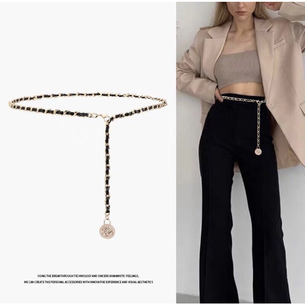 Đai váy xích phối da mix quần tây áo khoác blazer vest dạ cực xinh