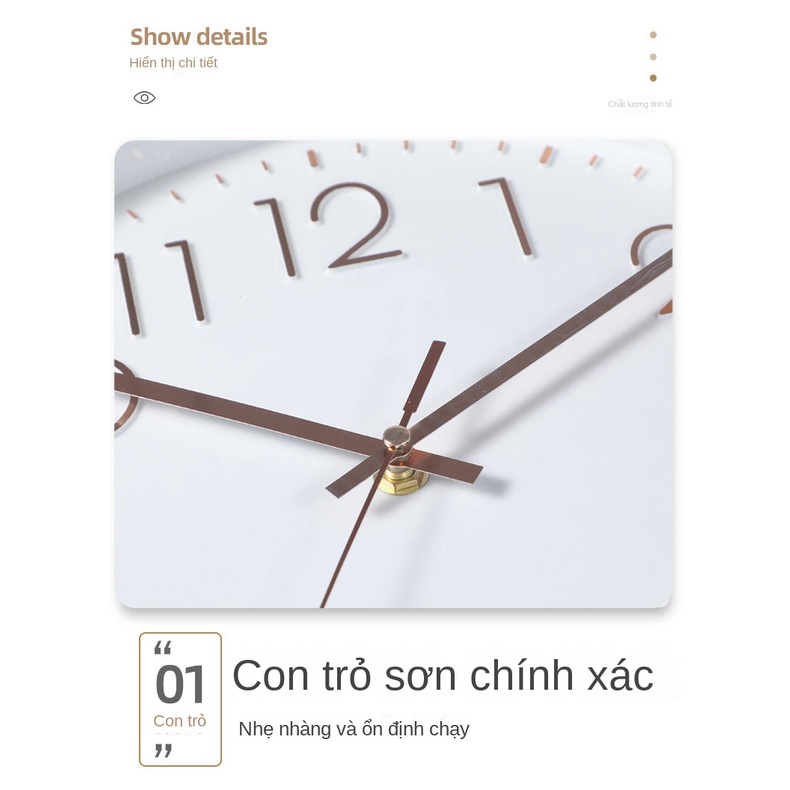 Đồng Hồ Treo Tường Cao Cấp 30CM Thời Trang Bắc Âu Trang Trí Phòng Khách