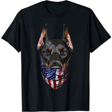 Áo phông chó Doberman - Áo thun in hình chó Doberman cờ Mỹ cực ngầu