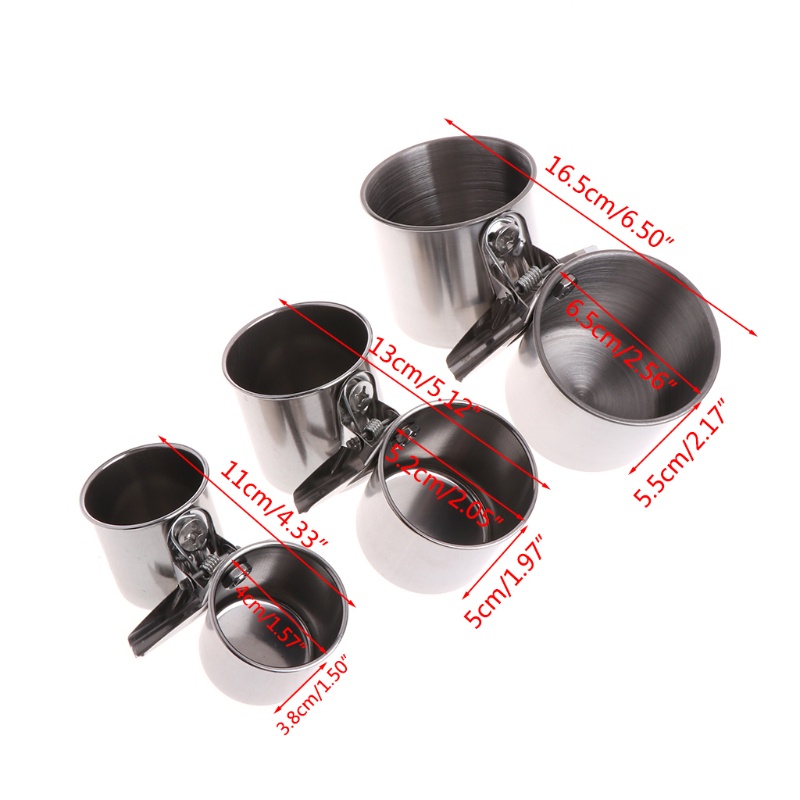 Cốc Đựng Thức Ăn Đồ Uống Cho Vẹt Bằng Thép Không Gỉ Chất Lượng Cao