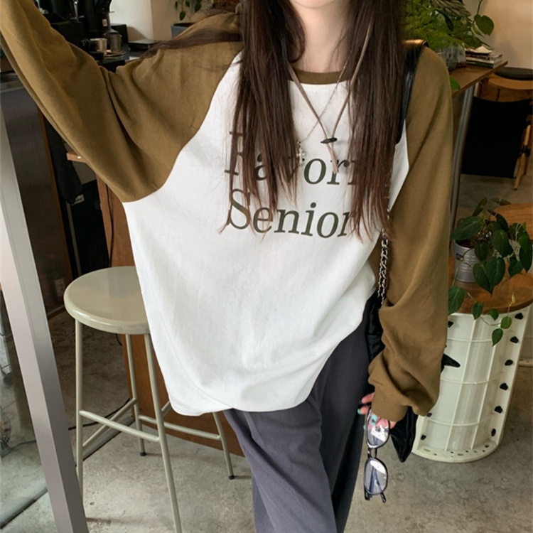 Áo SUXI tay dài dáng rộng phối màu tương phản trẻ trung hợp thời trang cho bạn gái