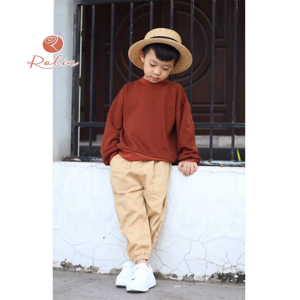Quần kaki basic unisex ROLIA vải kaki dày dặn, chắc chắn cho bé trai và gái Q02