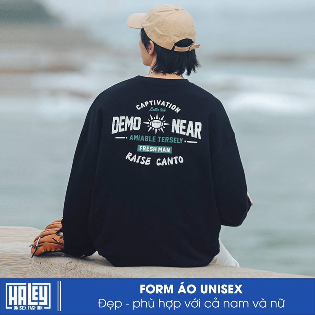 Áo Sweater Nam Nữ Unisex HD28 DEMONEAR Dài Tay Phong Cách Hàn Quốc Basic Ấm Áp, Dày Dặn HALEY