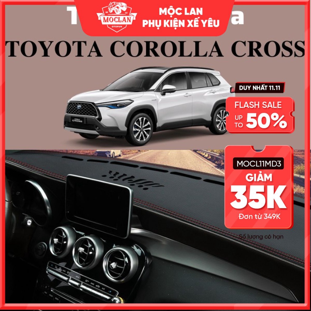 Thảm Taplo Da Vân Carbon Cao Cấp Cho Xe Ô Tô Toyota Corolla Cross - thảm da loại 1