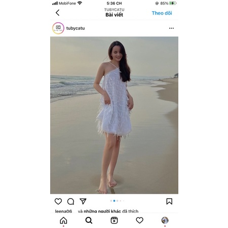 Đầm tuby catu lông vũ xinh xắn