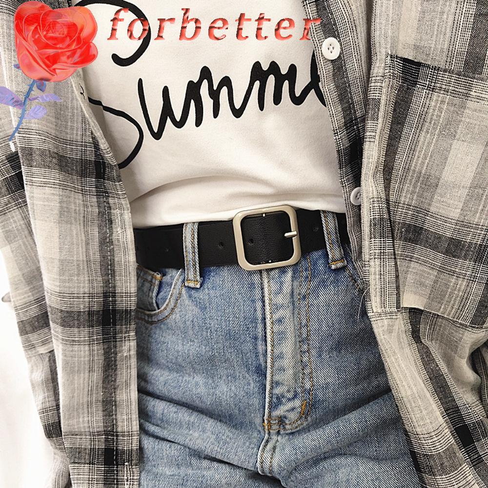 Dây da đen thiết kế đơn giản phong cách Hàn Quốc thời trang cho nam và nữ