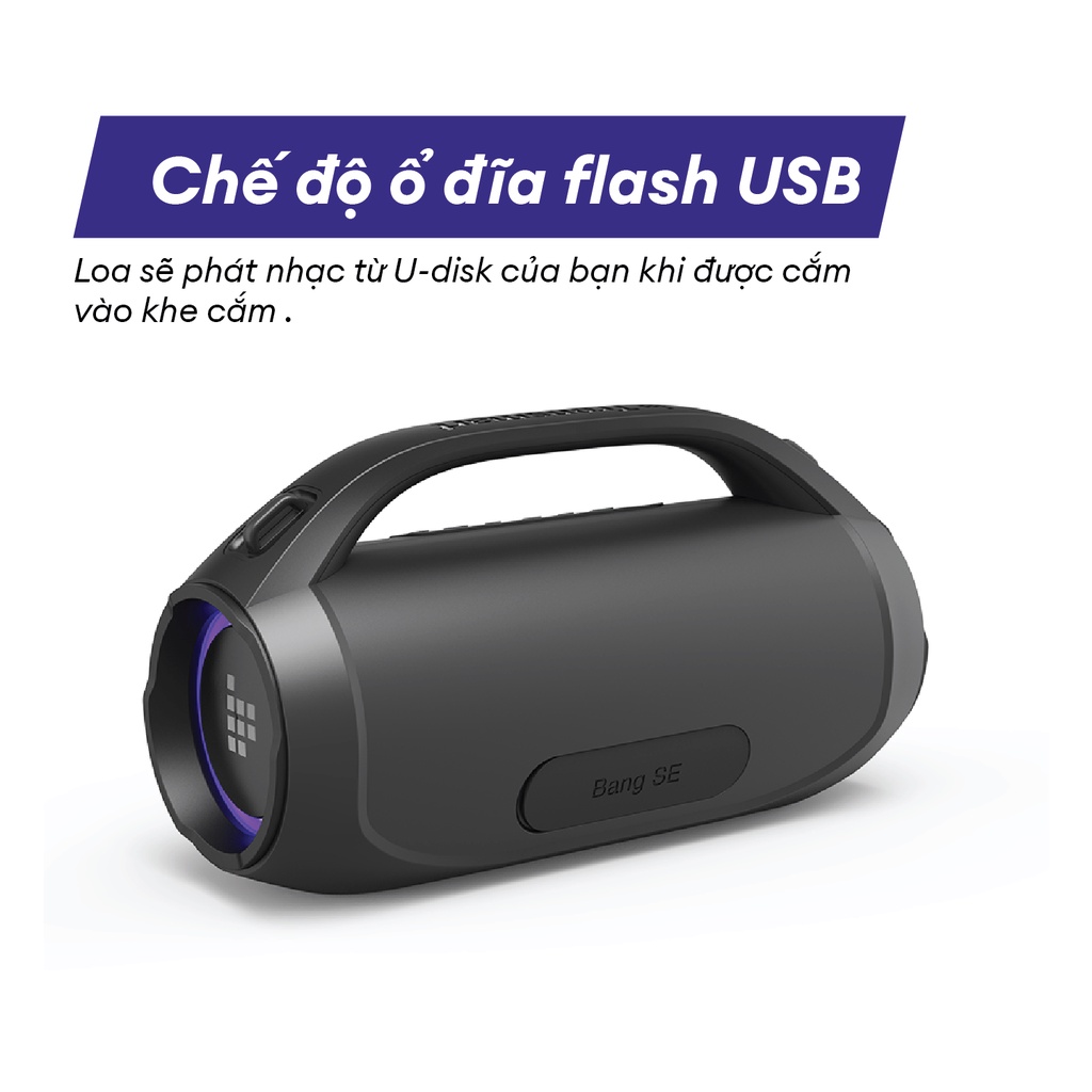 Loa Bluetooth 5. di động TRONSMART BANG SE – Đèn LED - Công suất 40W - Chống nước IPX6 - Hàng chính hãng - Bảo hành 12