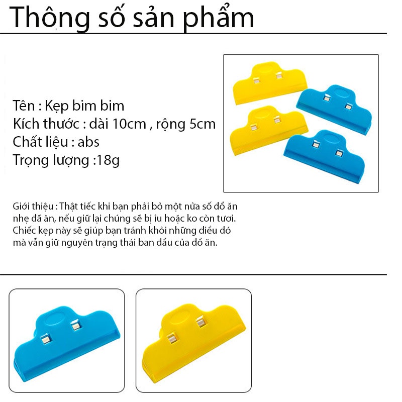 Kẹp Khóa Kín Bảo Quản Thức Ăn, Bim Bim, Gia Vị, Bánh Kẹo - HVL TEA