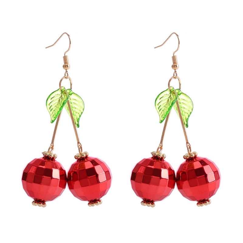 San * Bông Tai Hình Trái Cherry Handmade Phù Hợp Với Thanh Thiếu Niên Và Nữ