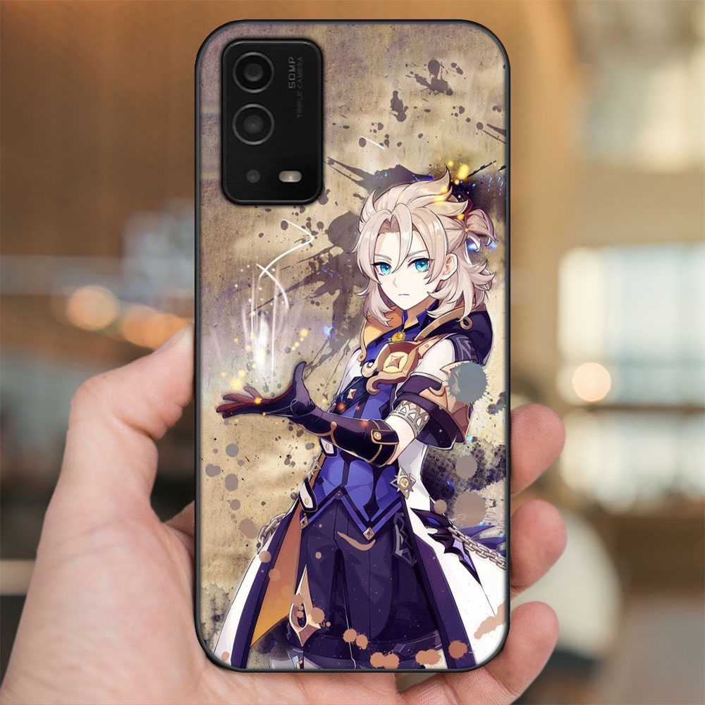 Ốp lưng Oppo A55 4G, A55 5G viền đen in hình Albedo Genshin Impact