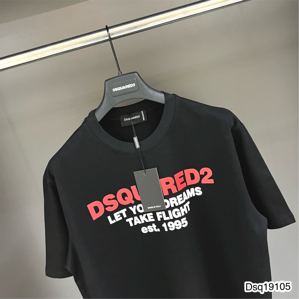 Áo Thun Nam In Chữ Đỏ DSQ Đơn Giản Chất Mát Mịn - Áo Phông Nam Chữ In DSQ Siêu Hot