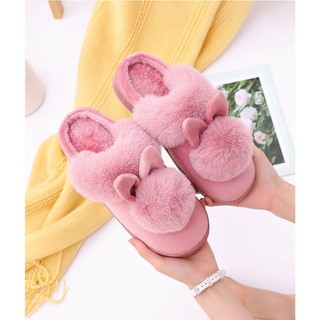 Dép cotton dày tai thỏ