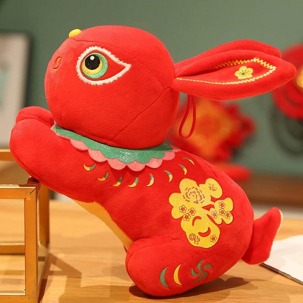 ANEMONE Thỏ Nhồi Bông Chất Liệu Cotton Phong Cách Trung Hoa Dễ Thương Dùng Để Trang Trí Nhà Dịp Năm Mới