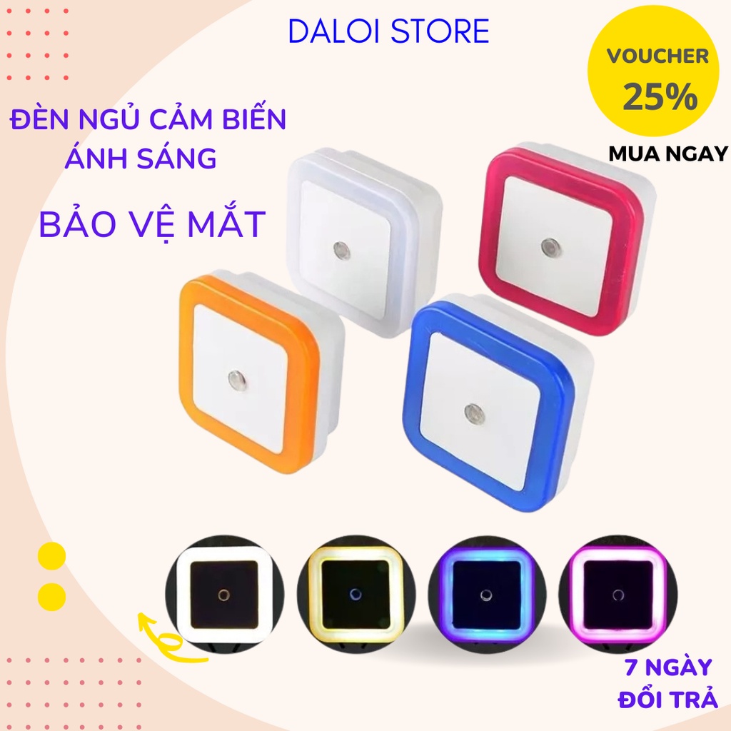 Đèn ngủ cảm ứng tự động tắt mở đèn ngủ vuông chất lượng cao lamp 216 DALOI STORE