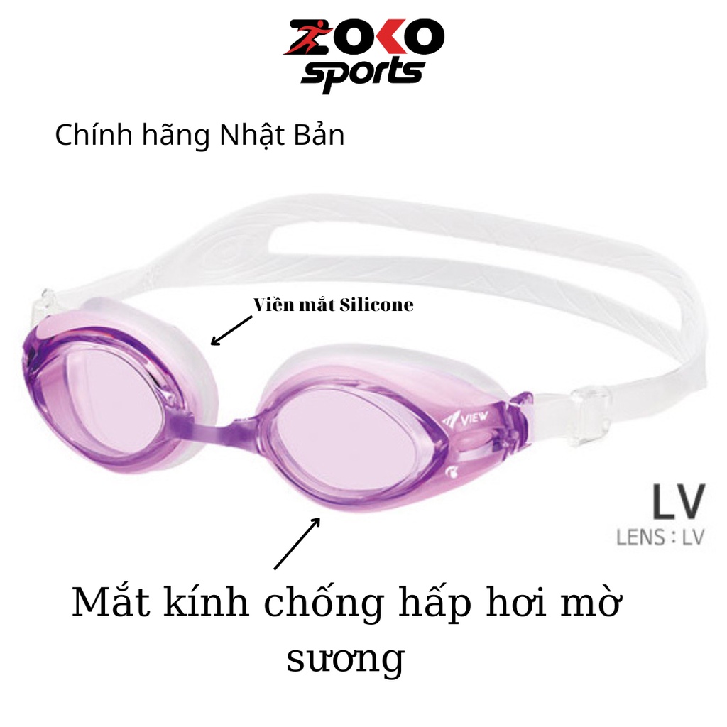 Kính bơi VIEW V540 chính hãng NHẬT BẢN  , kính bơi cao cấp chống mờ , tia UV  , full hộp tem mác mã vạch - ZOKO SPORT